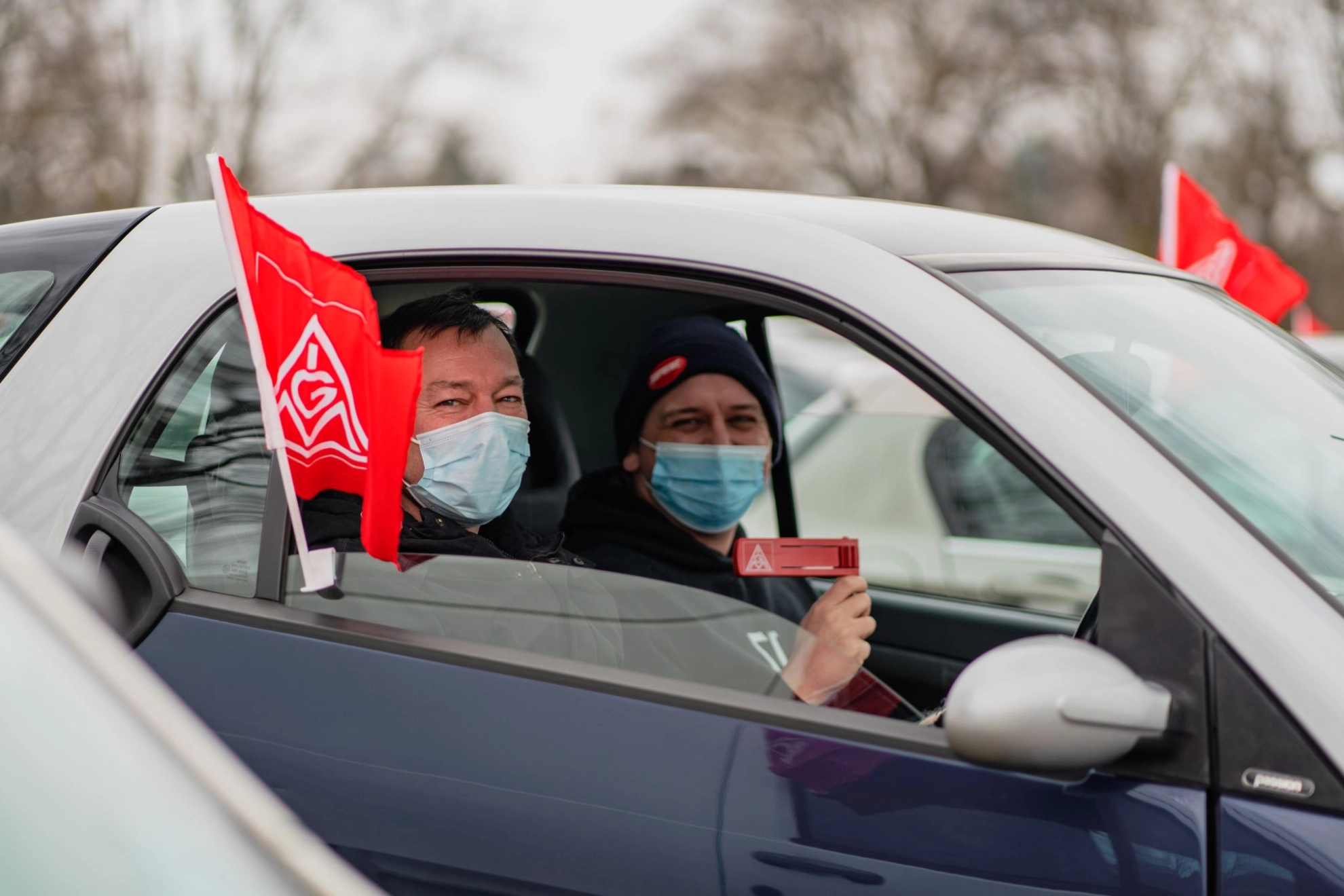 Warnstreik-Aktion Autokino in Eschweiler