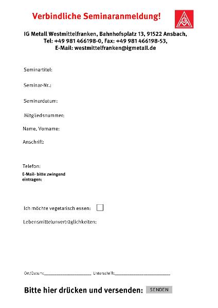Seminaranmeldung